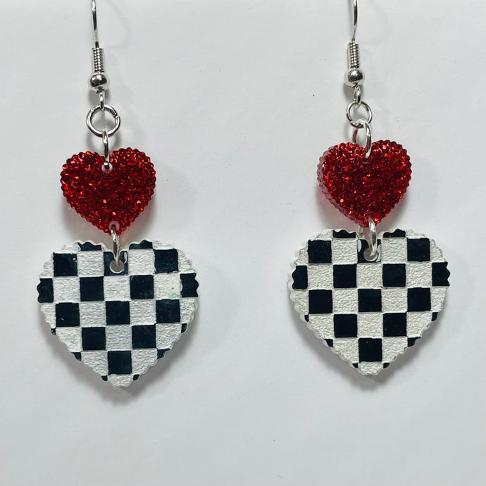 Checkered & Striped Hearts