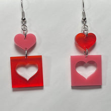 Load image into Gallery viewer, Heart/Dot &amp; Squares Earrings
