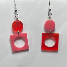 Load image into Gallery viewer, Heart/Dot &amp; Squares Earrings
